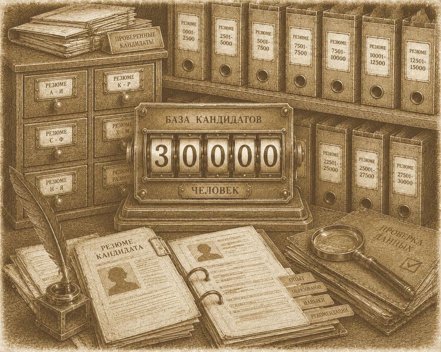 Архивный шкаф с картотекой на 30 000 резюме